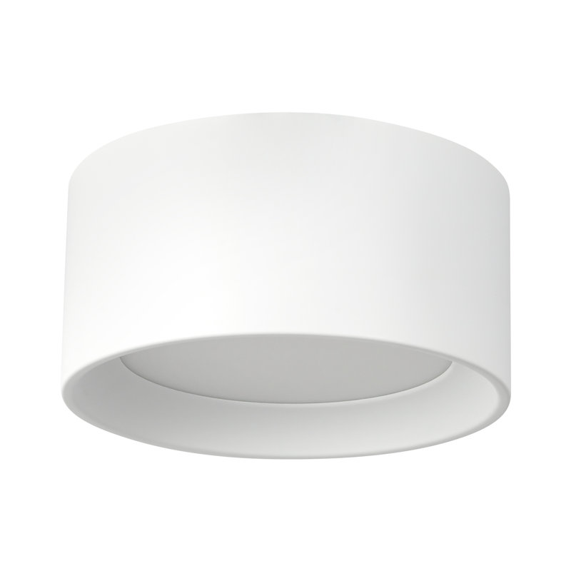 Uma 7-in Black dimmable LED Semi-Flush Mount, Height 3.5 in, White