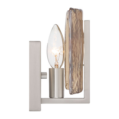  Aenon 1-light Wall Sconce in Pewter with Amber Water Glass