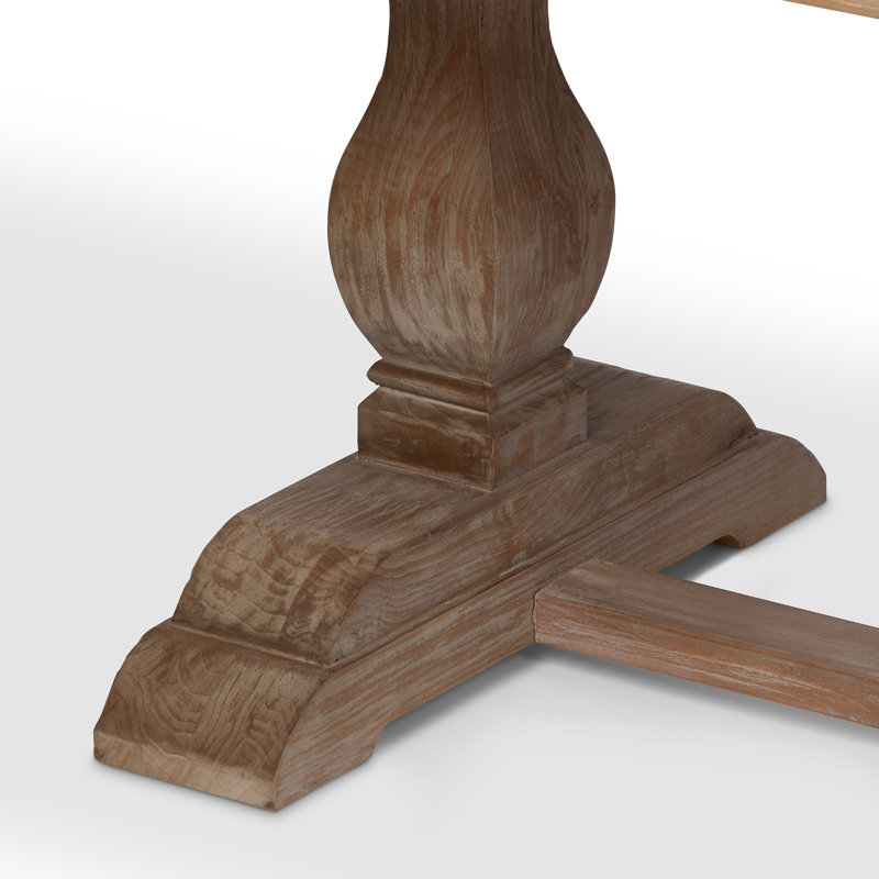 Dark Natural Reclaimed Oak and Poplar Farmhouse Dining Table