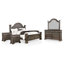 Ensemble de chambre à coucher en bois avec tête de lit en forme de cloche Adames-124434937-124434938-87466473