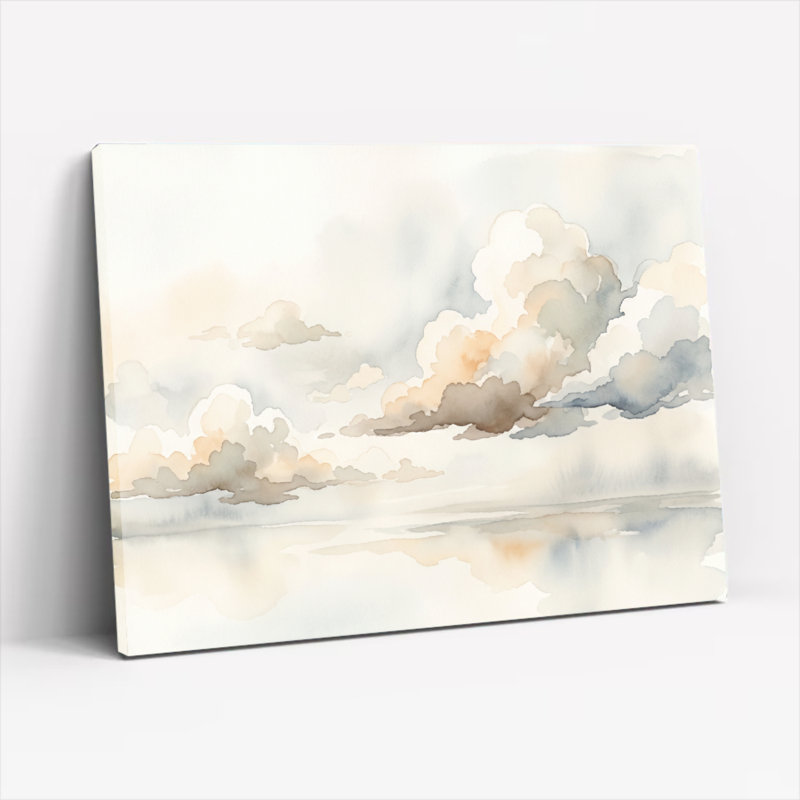 Ensemble de 1 tableau sur toile représentant un ciel nuageux, 24"H x 36"W, Toile tendue