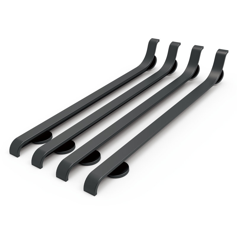 Matte Black Aluminum Baseboard Accessories Right End Cap (Set of 4), Black