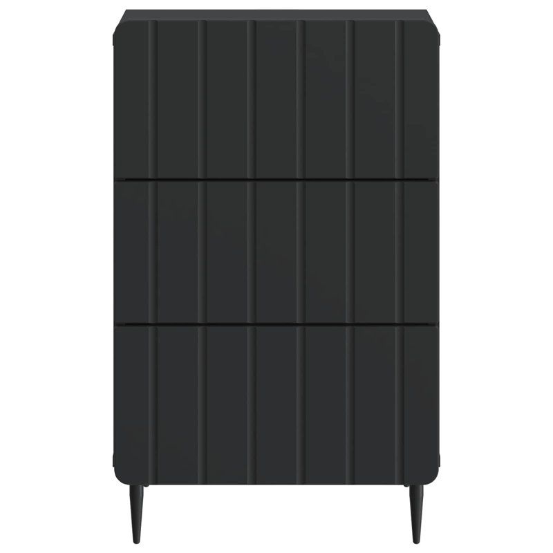43cm W Manufactured Wood Bedside Table, Black