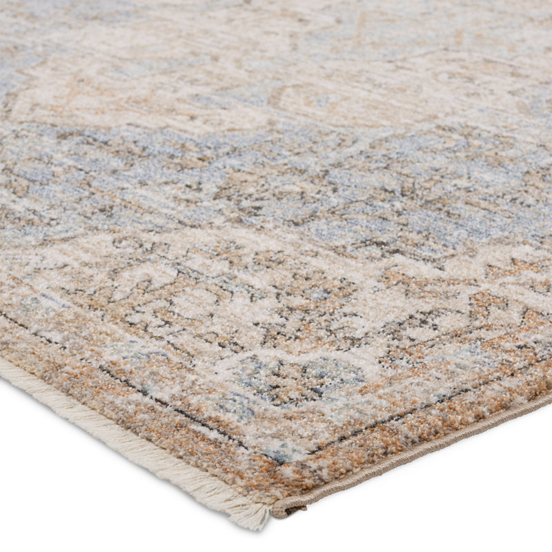 Tapis médaillon brun clair / bleu Iroh, Rectangle 4 pi x 6 pi