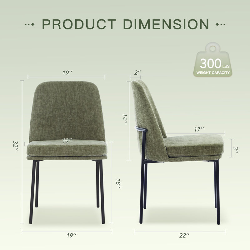 Chaise rembourrée Parsons, F - vert