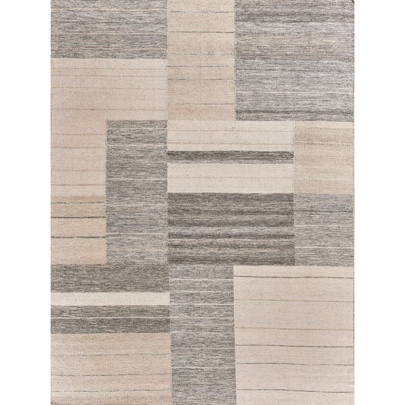 Scandinavian Wool Geometric Area Rug, Rectangle 9' x 12'