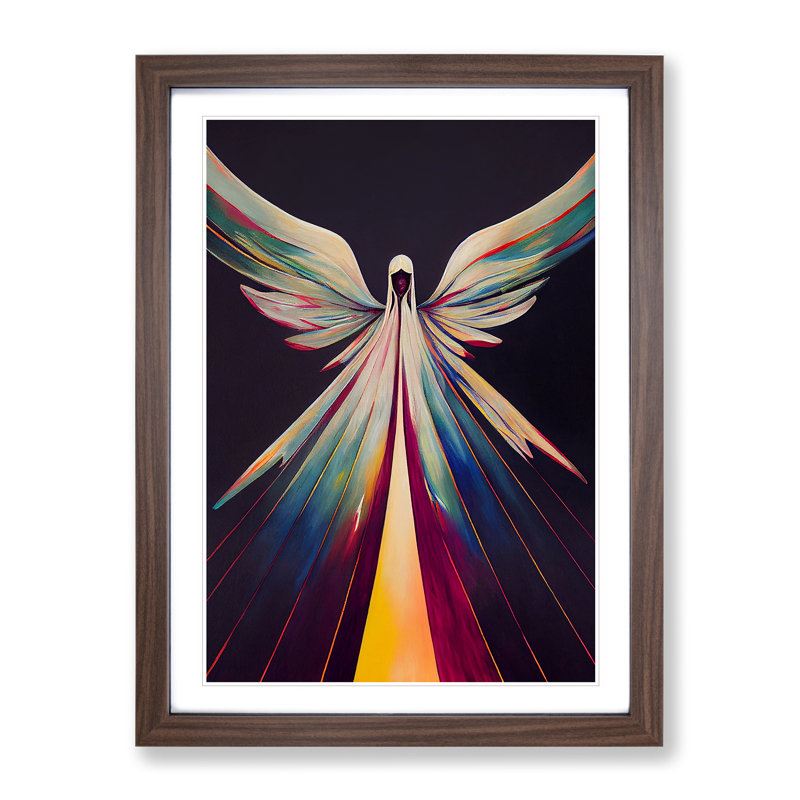 XC1022-2488X Inspirational Angel Abstract - Wall Art, 34cm H x 25cm W x 2cm D, Walnut Framed