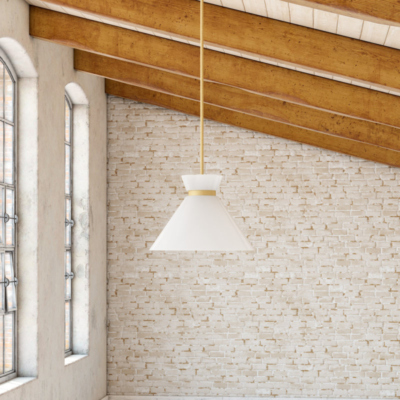 Rafaella Single Light Glass Pendant, 5.625" H x 8" W x 8" D, Brushed Gold