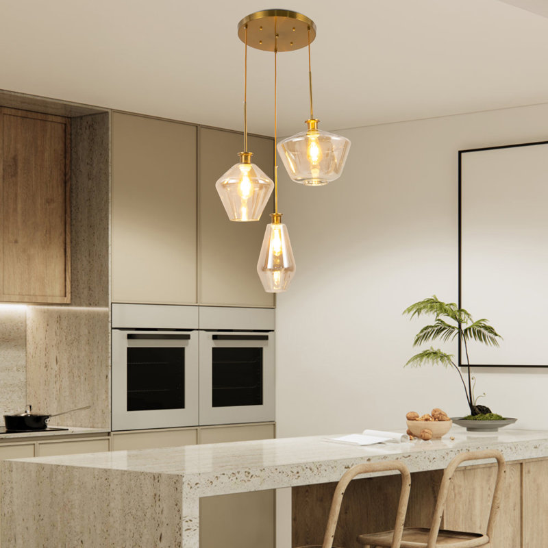 Luminaire suspendu en verre 3 lumières