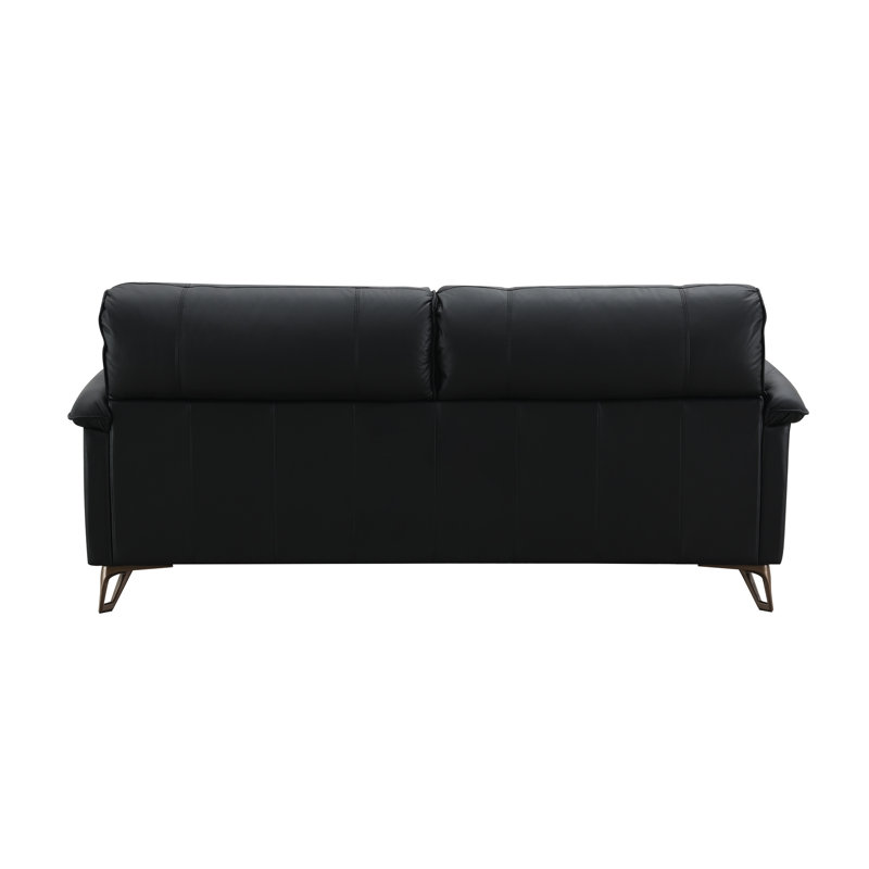 Cuir noir - Siège avec rembourrage en duvet et siège de soutien au design moderne et élégant
