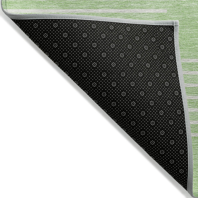 Mint Green Geometric Diamond Washable Synthetic Rug