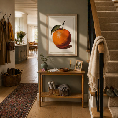 Single Orange Study Botanical - Framed Print