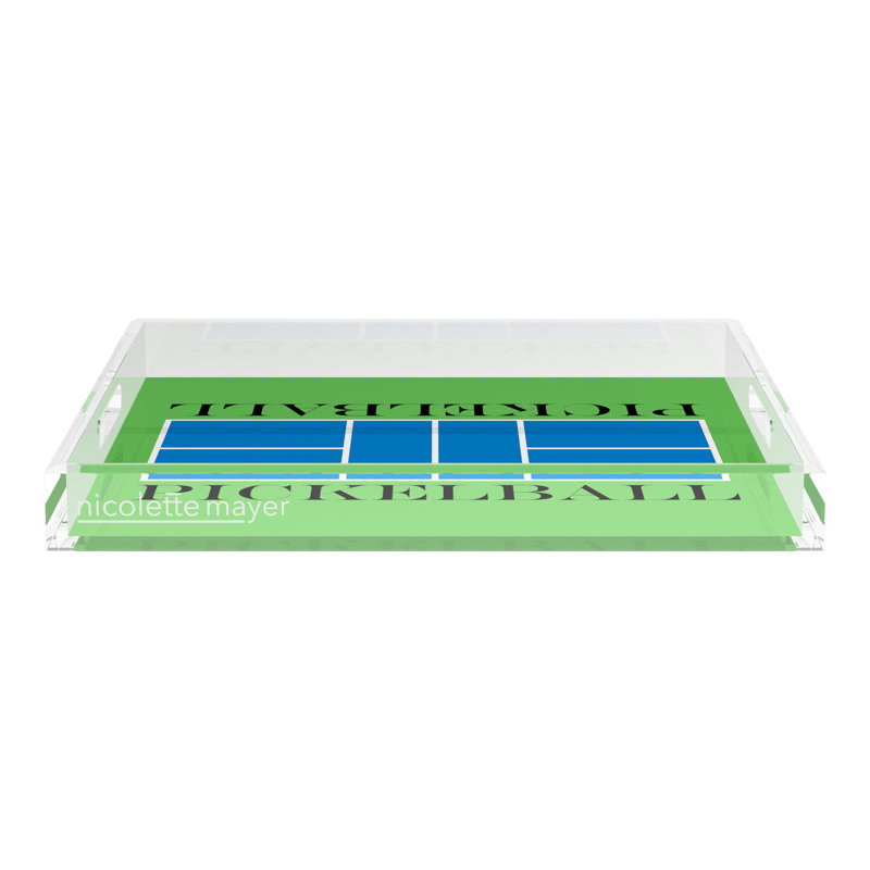 Decorative Tray, 2" H x 18" W x 18" D, Blue/Green