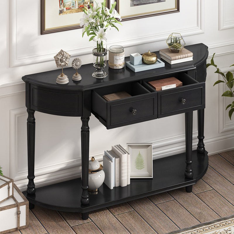 Console, table d'entrée, table de vestibule avec tiroirs et tablette de rangement Culverhouse, Espresso