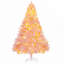Grand arbre de Noël 6 pi avec branches de sapin Douglas réalistes, 250 lumières DEL blanc chaud et 1000 pointes, rose