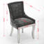 American Design de 2 chaises de salle à manger en chenille beige, rembourrées de tissu de teinture et grattoir 2, garniture de rivets texturés-1424107024