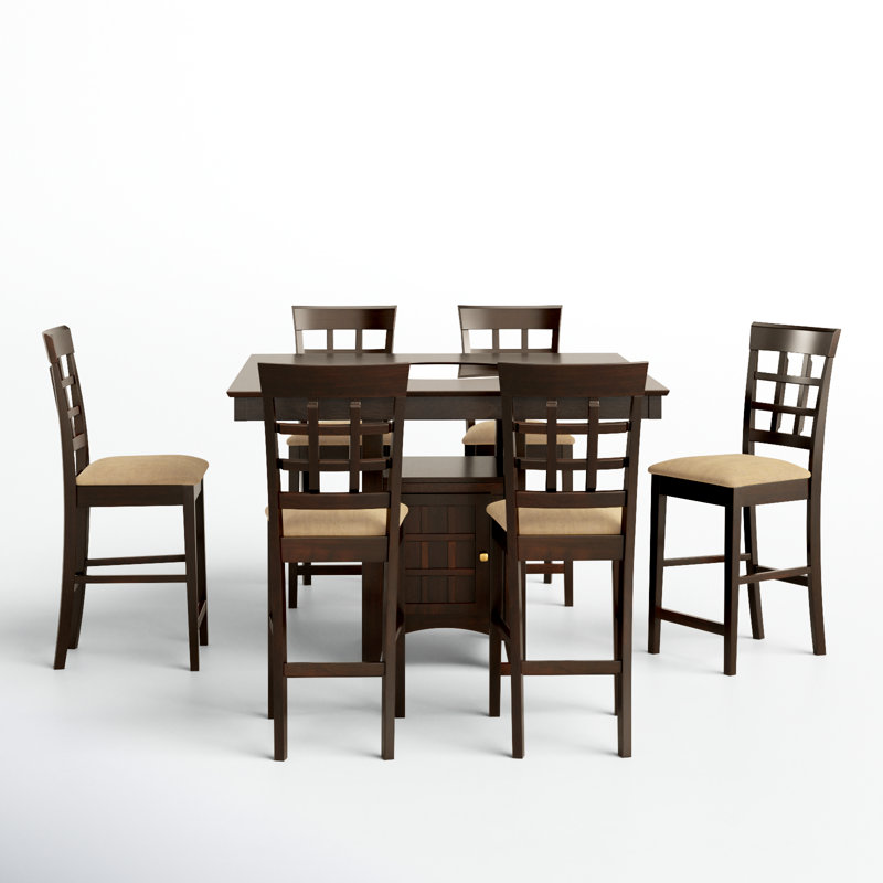 Ensemble de salle à manger à hauteur de comptoir Alroy, Table, 6 Chairs