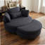 Fauteuil demi-tonneau avec repose-pieds Danieal-984435264