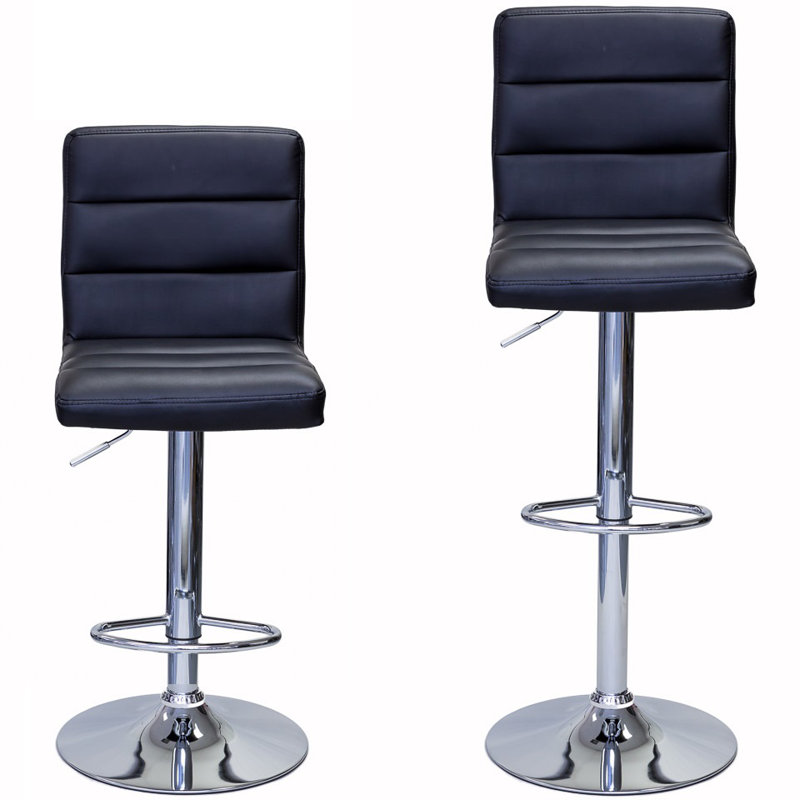 Halina Swivel Upholstered Adjustable Height Counter Stool, Grey