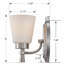 Applique murale 1 lumière, luminaire de meuble-lavabo, base E26 60 W maximum, boîtier en métal avec verre, finition nickel, paquet de 1