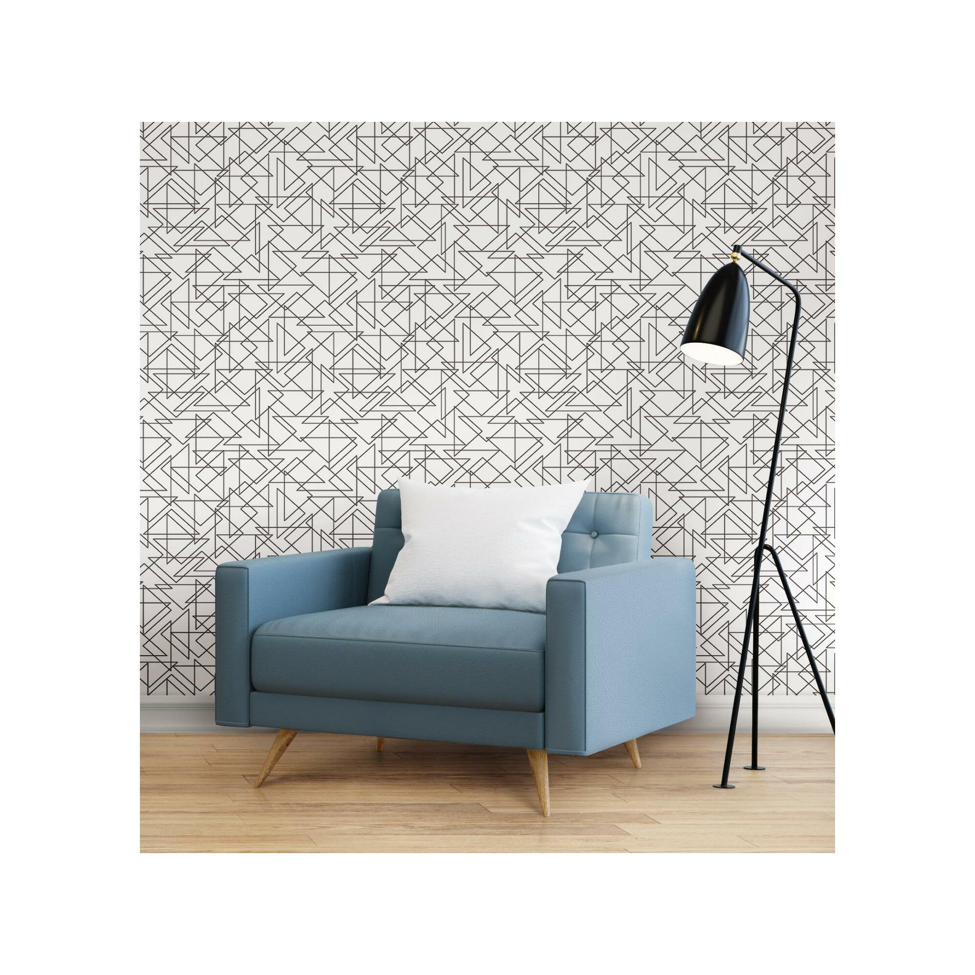 Peel & Stick Geometric Wallpaper, Black/White