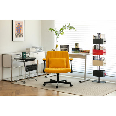 Chaise ergonomique ergonomique en lin avec roulettes - Convient à un espace de travail à la maison, hauteur et inclinaison réglables, tissu respirant, rembourrage en mousse à mémoire de forme, travail intérieur moderne, caractéristiques, dossier coussiné supplémentaire
