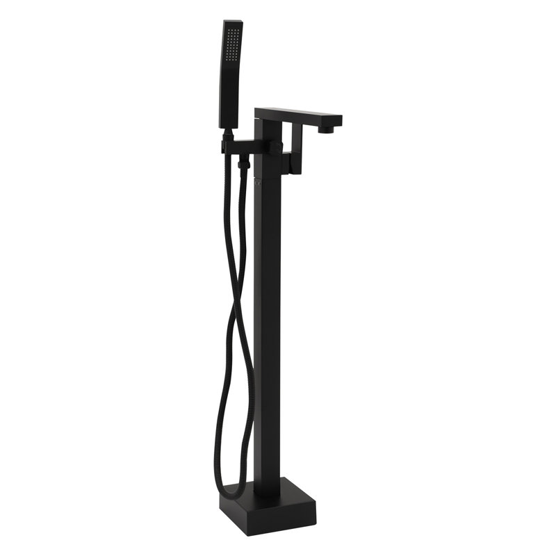 Topcraft Freestanding Bathtub Faucet With Handheld Showerhead, Matte Black