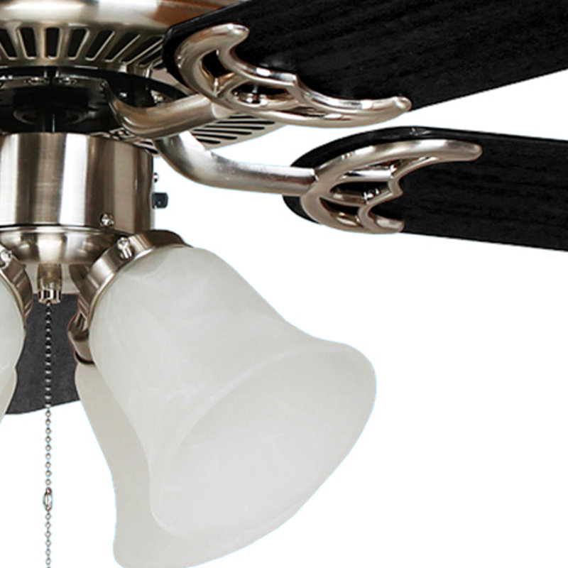 Ventilateur de plafond standard à 5 pales de 52 po avec chaîne de traction et ensemble d'éclairage inclus Afognak