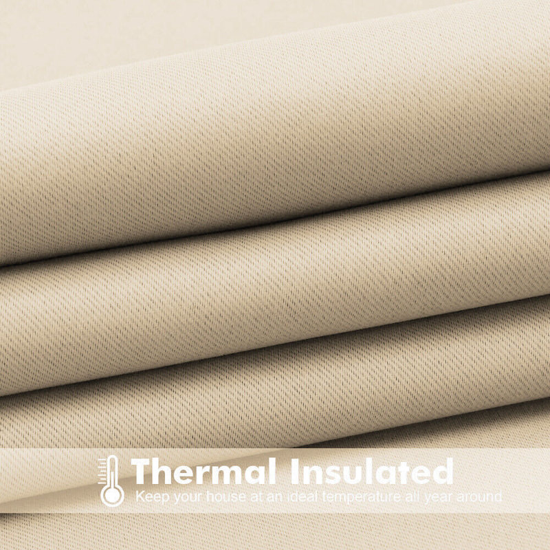 Bernards Blackout Thermal Insulated Noise Reducing Grommet Window & Door Curtain Panel , Cream