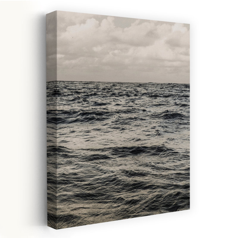 Art contemporain contemporain, paysage côtier minimaliste moderne, H 48 po x l 32 po