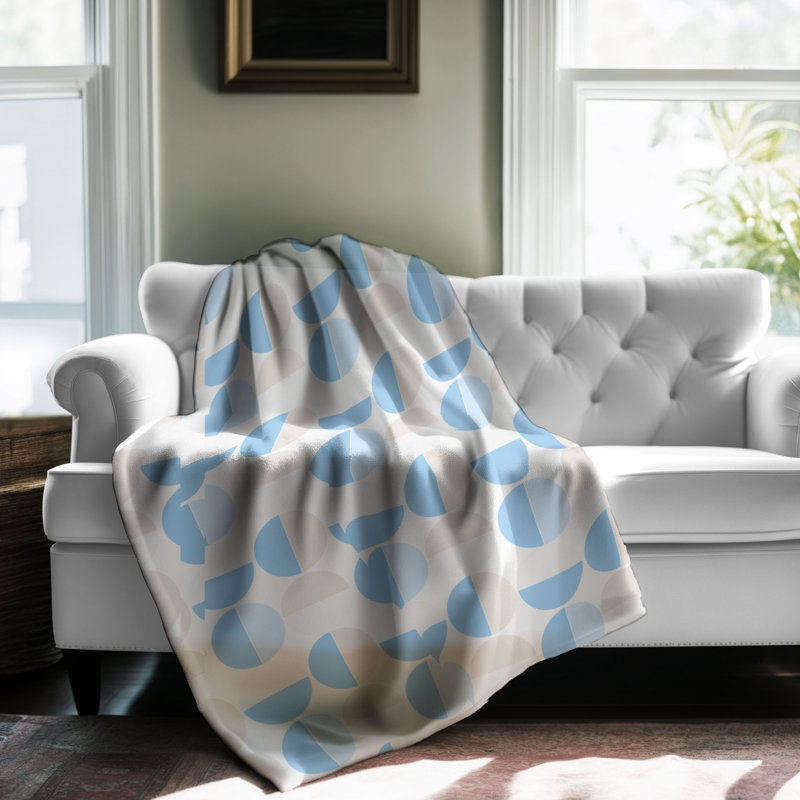 Geo Pastel - Couverture Sherpa de qualité supérieure 1 pièce, Lit simple