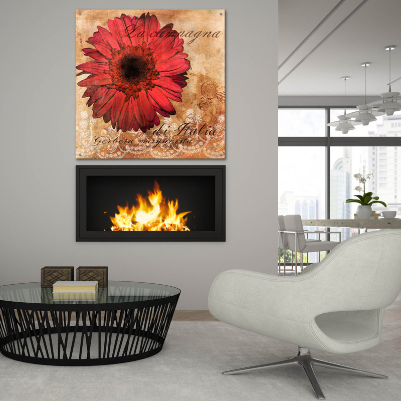 «Gerbera Italia» par Art Licensing Studio, art mural en verre acrylique, H 36 po x l 36 po x P 0,2 po