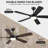 52" 5-blade Ceiling Fan With Lights And Remote Control-1909933092