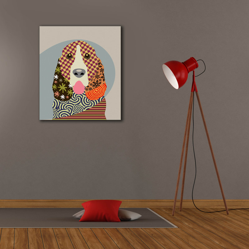 «Basset Hound Dog» par Lanre Adefioyue, H 30 po x l 26 po x P 1,5 po