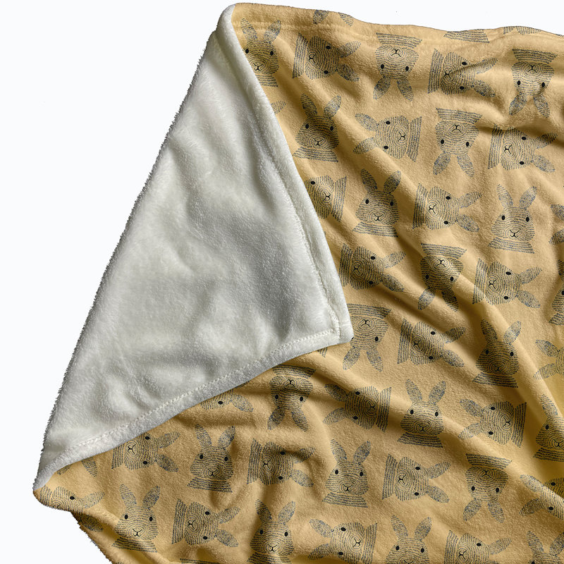 Bickerstaff Criss Cross Bunnies Blanket, W127 x L152cm, Yellow