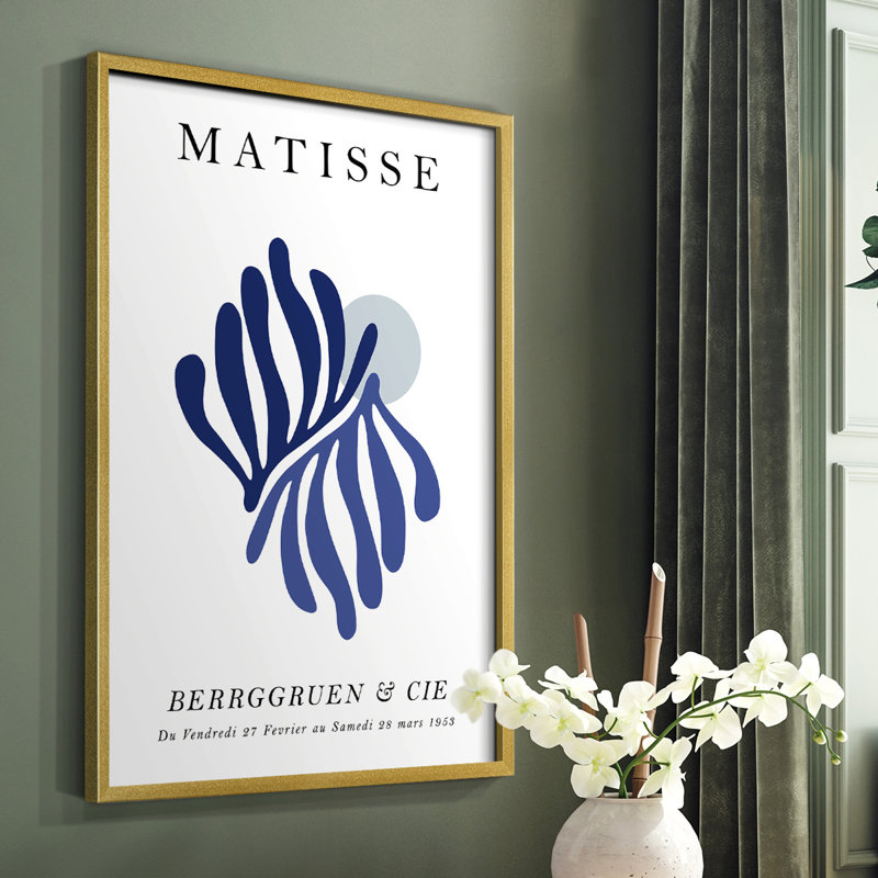 Matisse CCXCVI, reproduction encadrée - bois massif, H 10 po x l 8 po, Or