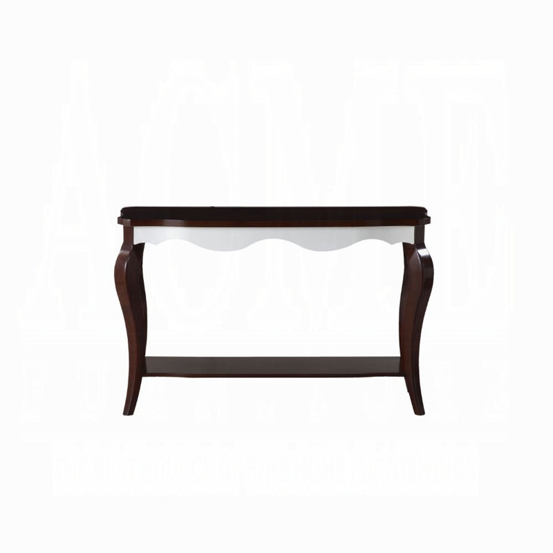 Mathias Transitional Walnut & White Sofa Table