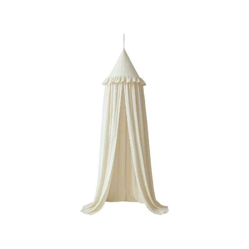Frilled Bed Canopy With Ruffles, 50 X 240Cm (Ivory)