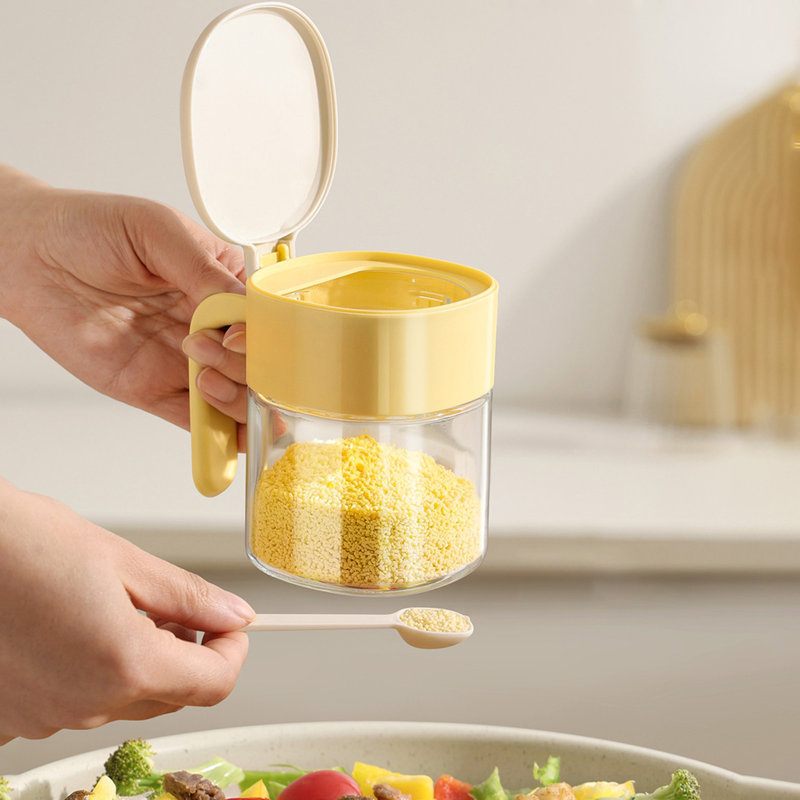 Bouteille d'eau en verre 360 ml Pots à épices Organisateur de cuisine Bocaux à épices Bocaux à épices Format compact Facile à utiliser Garder les aliments au sec Convient à la cuisine Salle à manger