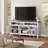 63" Farmhouse TV Stand for 65" TVs, Entertainment Center with Adjustable Shelves & Cabinet Doors for Living Room-172099990-177695435