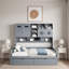 Lit de jour tout-en-un en bois avec 2 tiroirs, armoires et tablettes-323349043-323349053