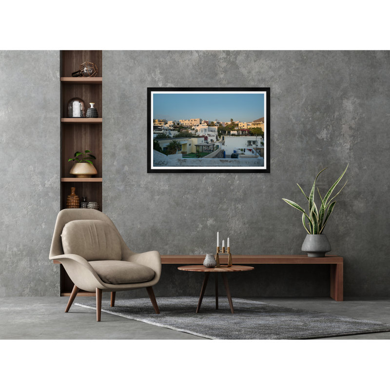 " Megalohori Skyline I " by Tim Klein, Black Framed, 29" H x 42" W x 1.5" D