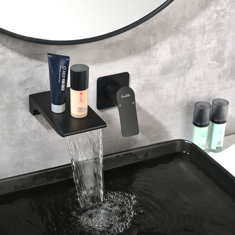 Wall Mounted Optional Single-handle Bathroom Faucet, Black