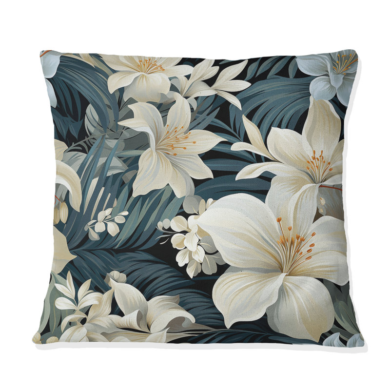 Coussin décoratif beige et gris Jungle, H 18 po x l 18 po