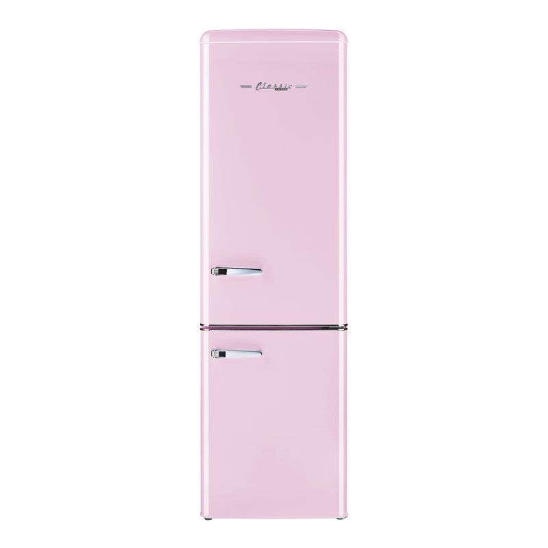 Réfrigérateur à congélateur inférieur classique de 8,7 pi³ à dégivrage manuel Classic de 21,6 po ENERGY STAR, Rose bonbon