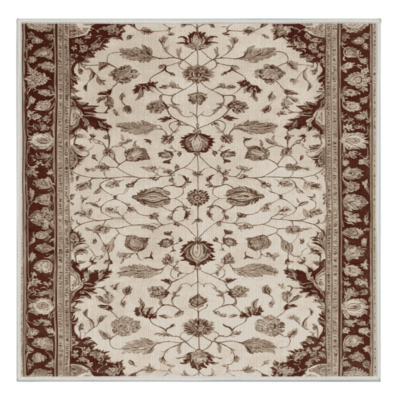 Machine Washable Persian Beige Area Rug, Square 8'