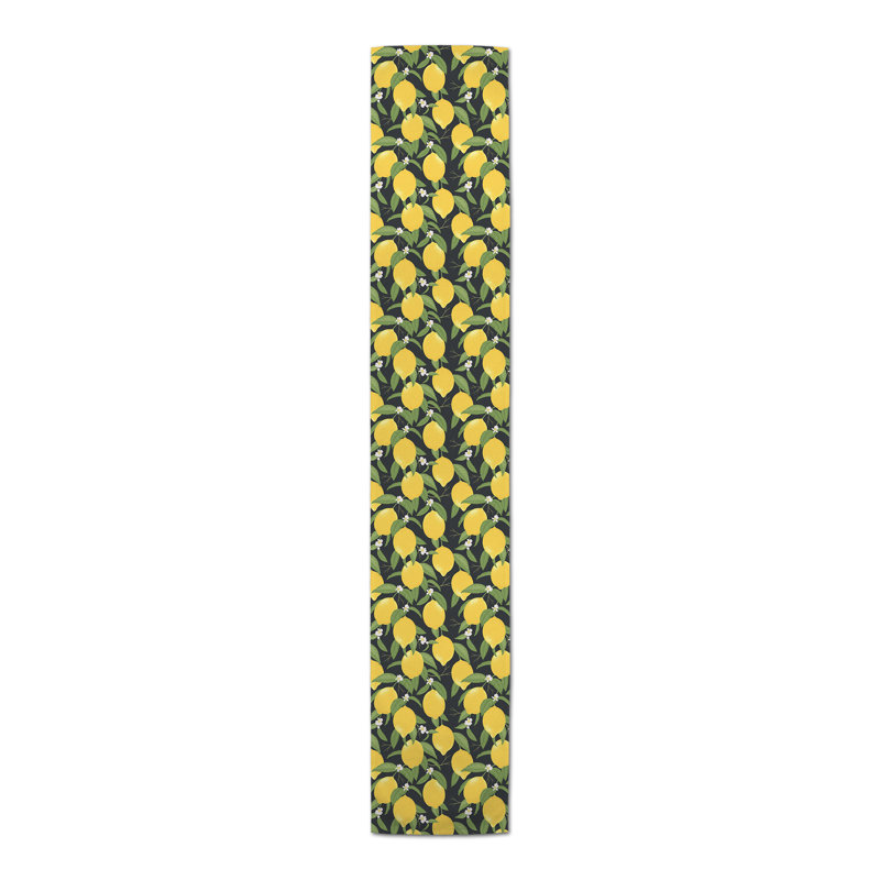 Chemin de table Lemon, 72 po x 16 po, Noir