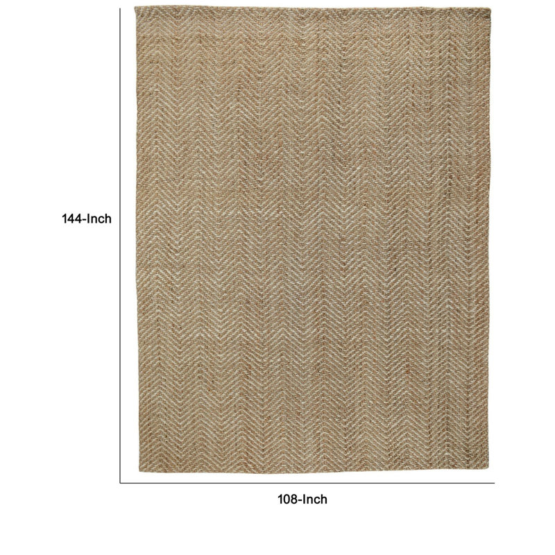 Chevron Hand-Woven Jute Area Rug By Kosas Home, Rectangle 9' x 12'