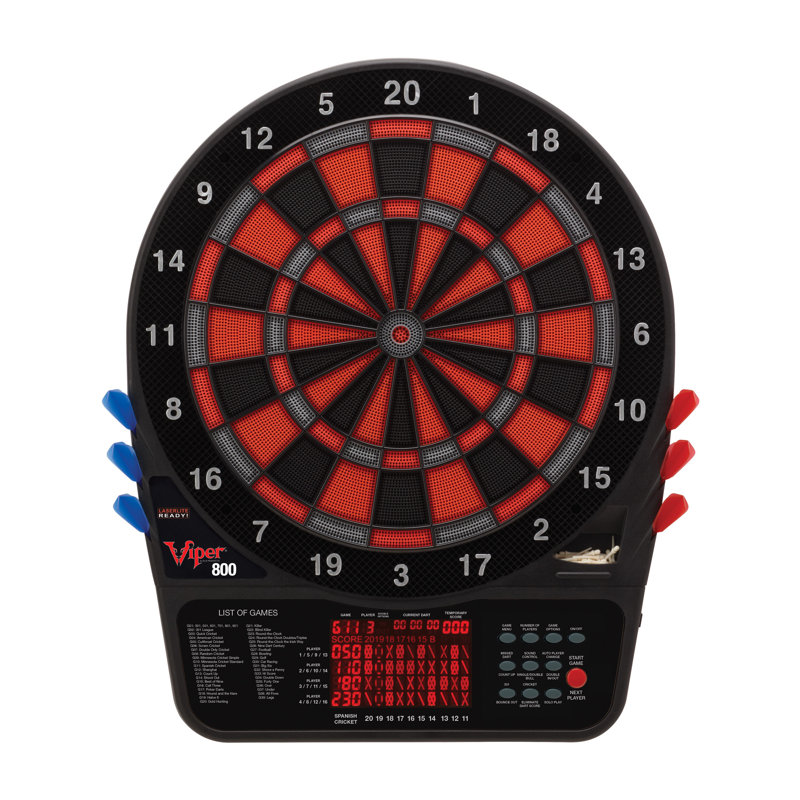 Jeu de fléchettes électronique Viper 800 avec fléchettes, cible réglementaire de 15,5 po, 57 jeux