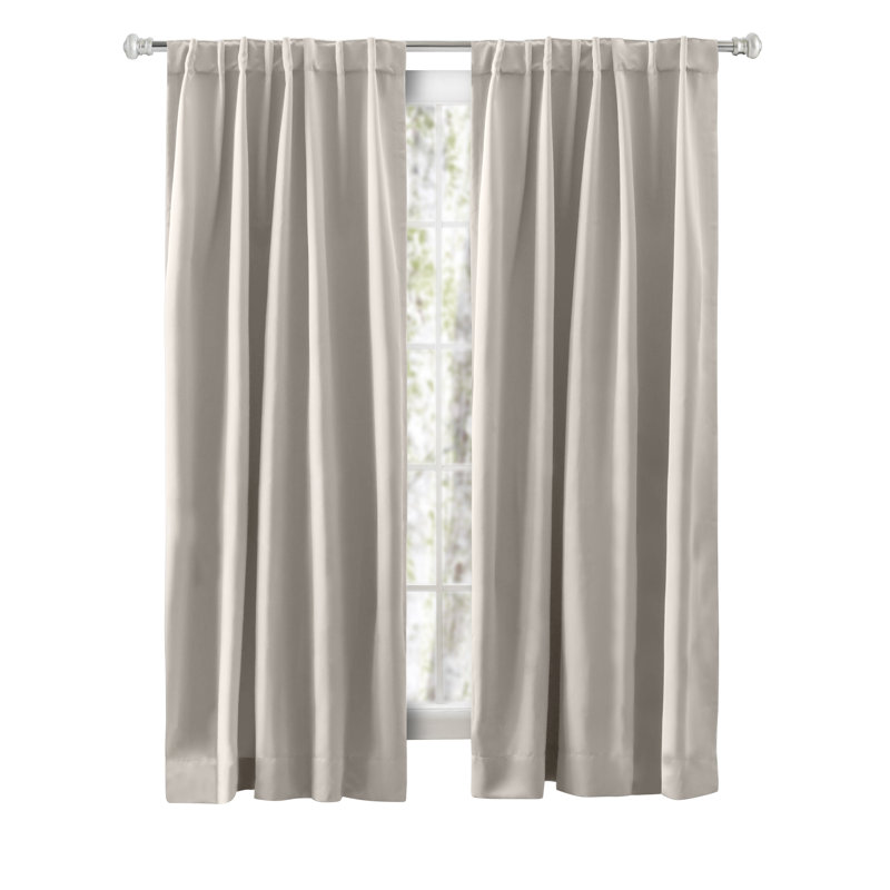 Ardelle Pure Blackout Premium Woven Yarns in a Thermal Rod Pocket w/ Backtabs Curtain Panel, Ivory, 56" W x 72" L